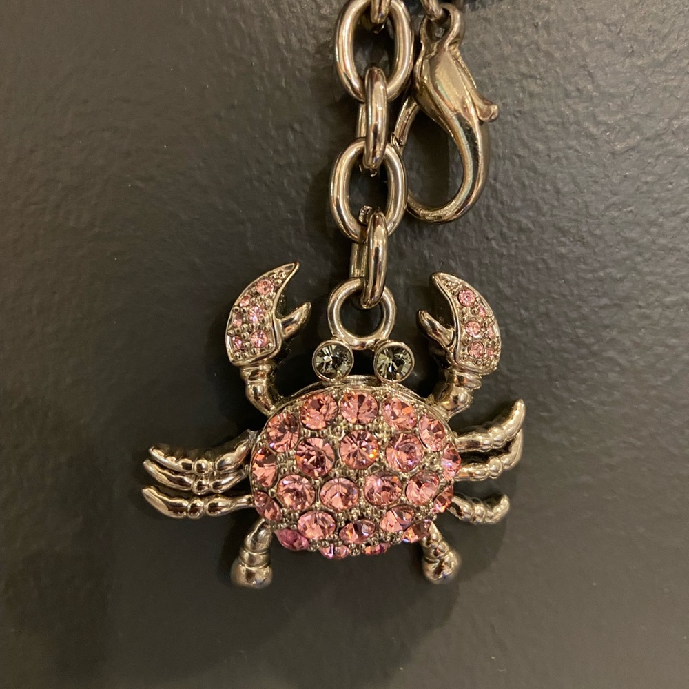 Argentino SC keychain Swarovski crystals Crab. Calling all cancers! Pink bling!